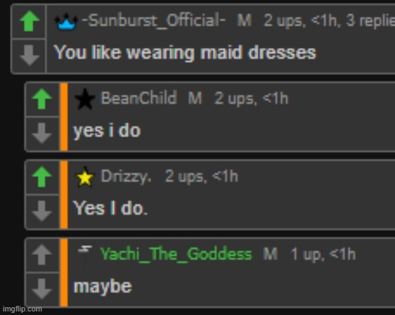 You like wearing maid dresses Blank Meme Template