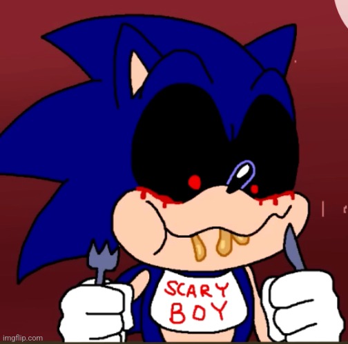Sonic EXE Likes Chicken Alfredo | image tagged in sonic exe likes chicken alfredo | made w/ Imgflip meme maker
