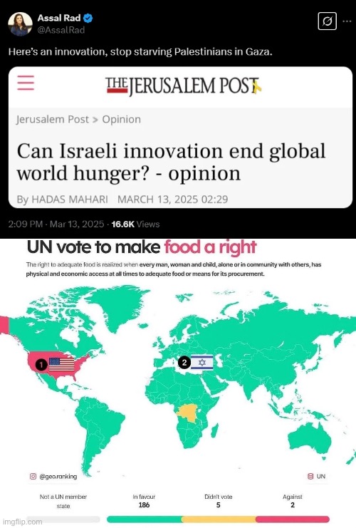 Id say something incredibly innovative is to no longer put Gaza under siege | made w/ Imgflip meme maker