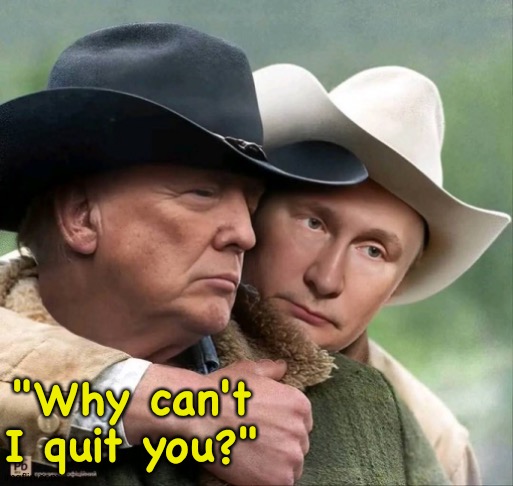 Can't quit Pooty | "Why can't I quit you?" | image tagged in broke back mar-a-lago | made w/ Imgflip meme maker