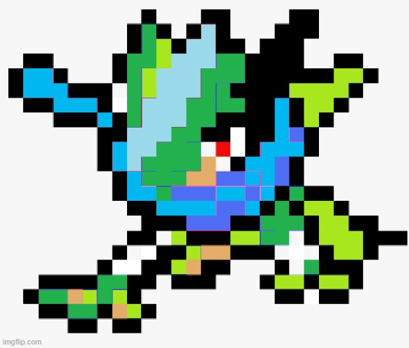 shiny greninja custom sprite | image tagged in greninja | made w/ Imgflip meme maker