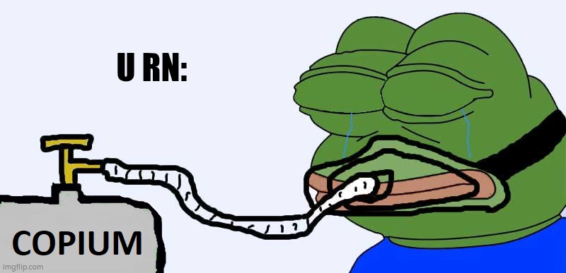 Pepe Copium | U RN: | image tagged in pepe copium | made w/ Imgflip meme maker