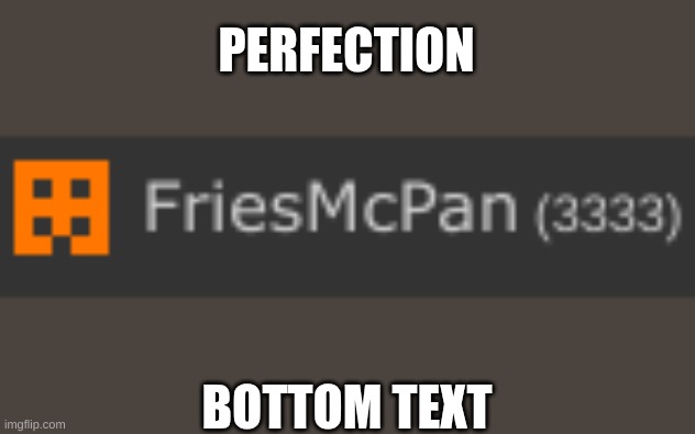 perfect | PERFECTION; BOTTOM TEXT | image tagged in perfection | made w/ Imgflip meme maker