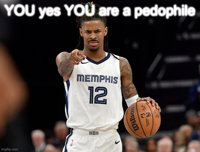 ja morant point | YOU yes YOU are a pedophile | image tagged in ja morant point | made w/ Imgflip meme maker