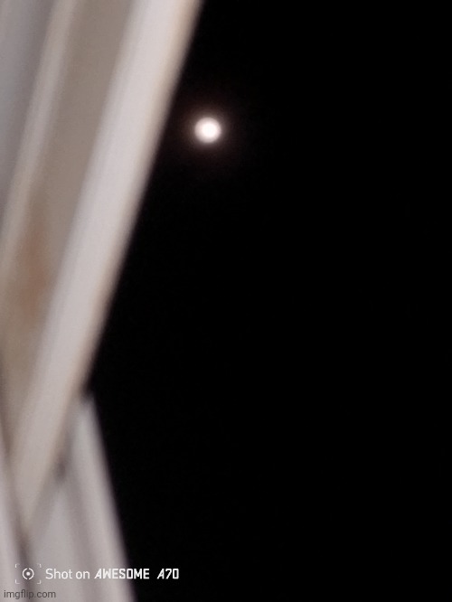Okay it's kinda foggy outside but I feel like the moon got a bit red | made w/ Imgflip meme maker