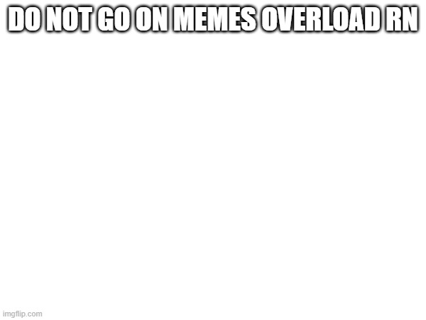 DO NOT GO ON MEMES OVERLOAD RN | made w/ Imgflip meme maker