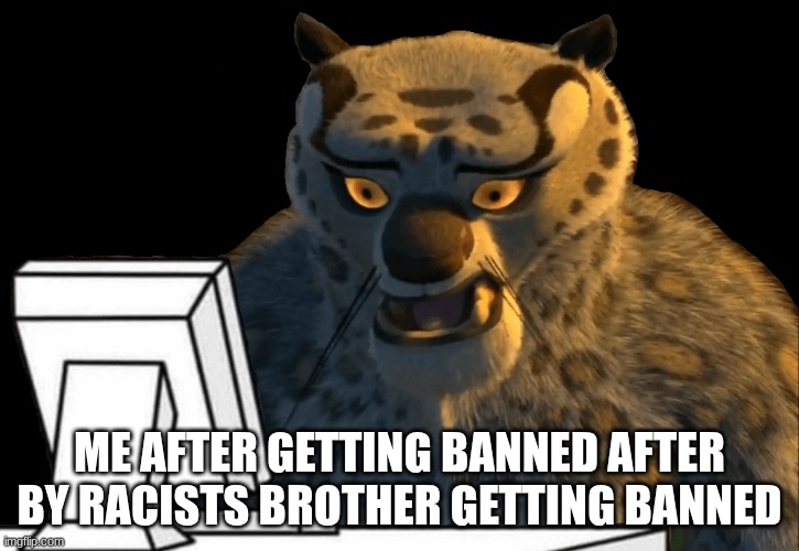 CHANGE THIS UPDATE NOW | ME AFTER GETTING BANNED AFTER BY RACISTS BROTHER GETTING BANNED | image tagged in tai lung uncomfortable | made w/ Imgflip meme maker