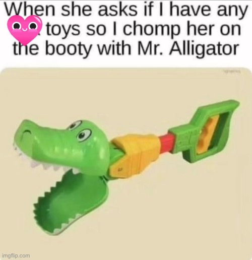 Booty Chomp | image tagged in alligator,toys,sex,booty | made w/ Imgflip meme maker