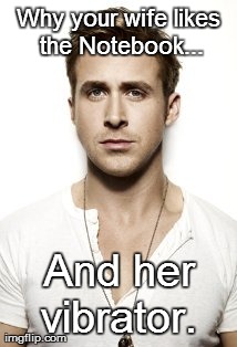 Ryan Gosling Meme | Why your wife likes the Notebook... And her vibrator. | image tagged in memes,ryan gosling | made w/ Imgflip meme maker