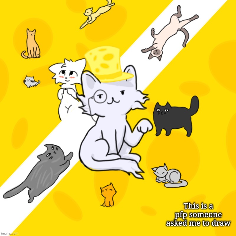 Cats | This is a pfp someone asked me to draw | made w/ Imgflip meme maker