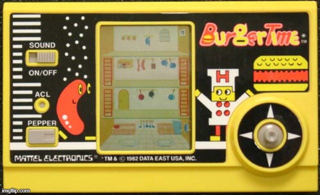 Delicious Burgertime LCD adventure | image tagged in burgertime lcd handheld | made w/ Imgflip meme maker