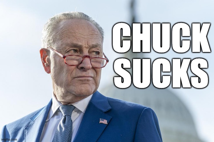 Chuck Sucks | CHUCK
SUCKS | image tagged in chuck schumer,schumer | made w/ Imgflip meme maker