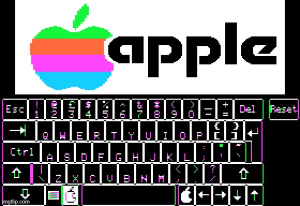 Apple 2 keyboard | image tagged in apple 2 keyboard | made w/ Imgflip meme maker