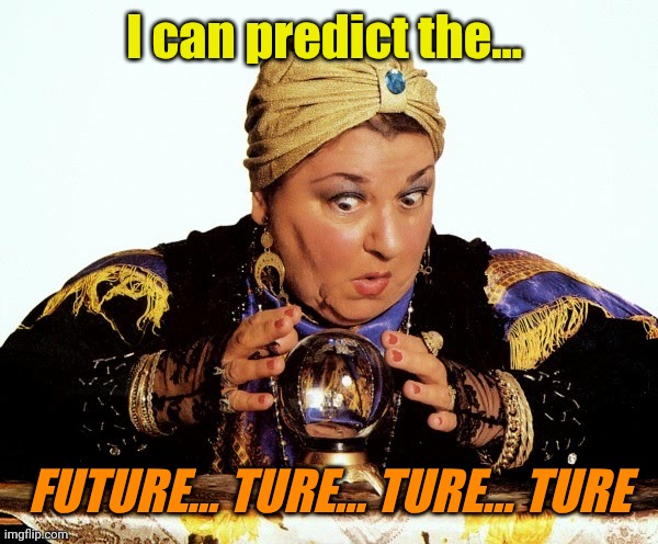 Let me consult my Crystal Ball | I can predict the... FUTURE... TURE... TURE... TURE | image tagged in let me consult my crystal ball | made w/ Imgflip meme maker