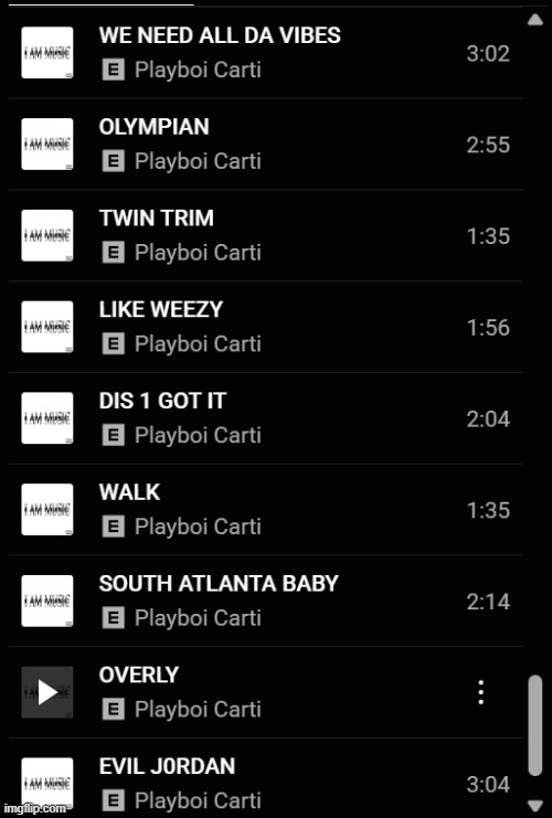 live look at my playlist | made w/ Imgflip meme maker