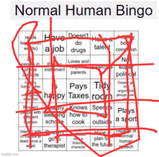 i just dont legally pay taxes yet | image tagged in normal human bingo | made w/ Imgflip meme maker