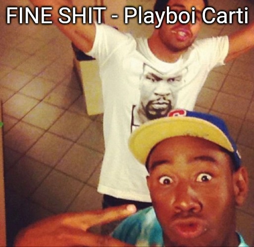 tyler the creator and drake | FINE SHIT - Playboi Carti | image tagged in tyler the creator and drake | made w/ Imgflip meme maker