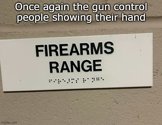 Blind leading the Morons | Once again the gun control people showing their hand | image tagged in gun range brail meme | made w/ Imgflip meme maker