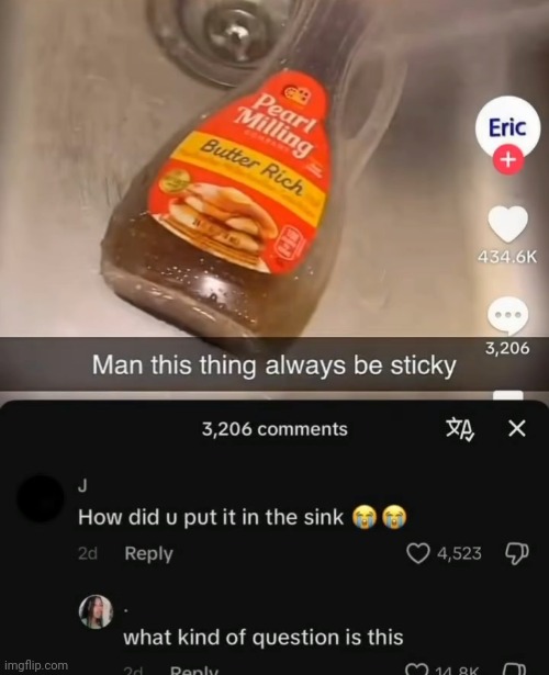 How did u open the sink tho? | made w/ Imgflip meme maker