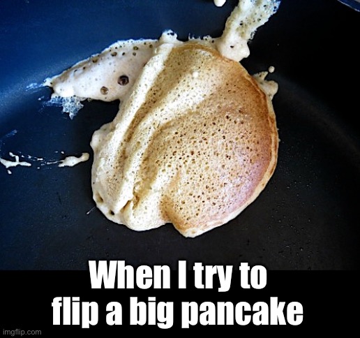 When I try to flip a big pancake | made w/ Imgflip meme maker