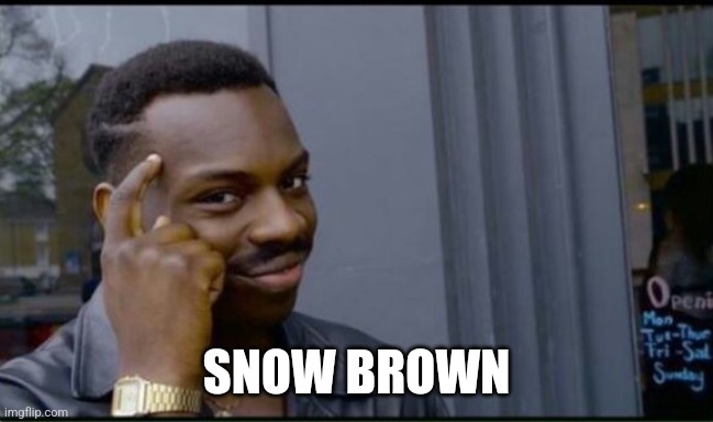 Thinking Black Man | SNOW BROWN | image tagged in thinking black man | made w/ Imgflip meme maker