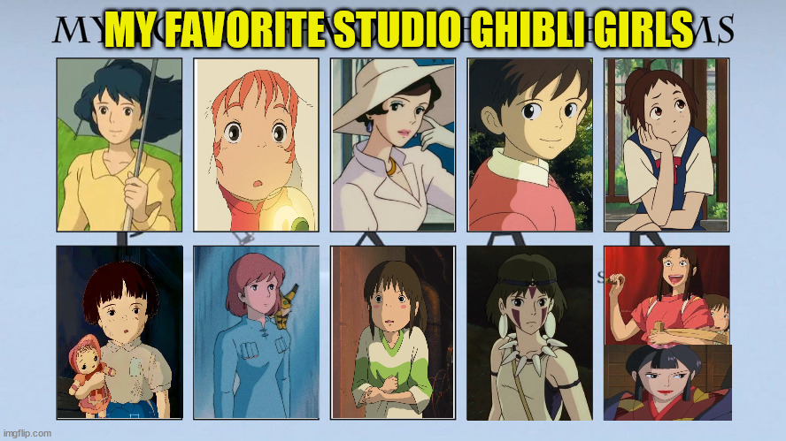 ghibli girls Blank Meme Template
