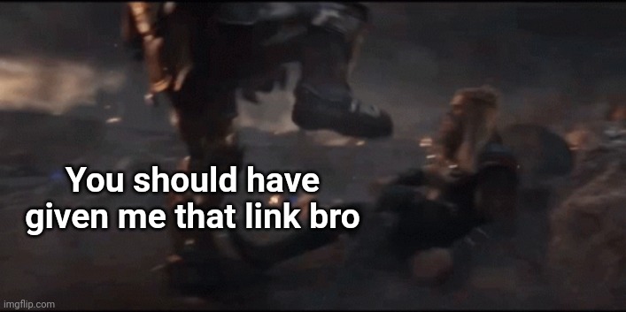 You should have given me that link bro | made w/ Imgflip meme maker