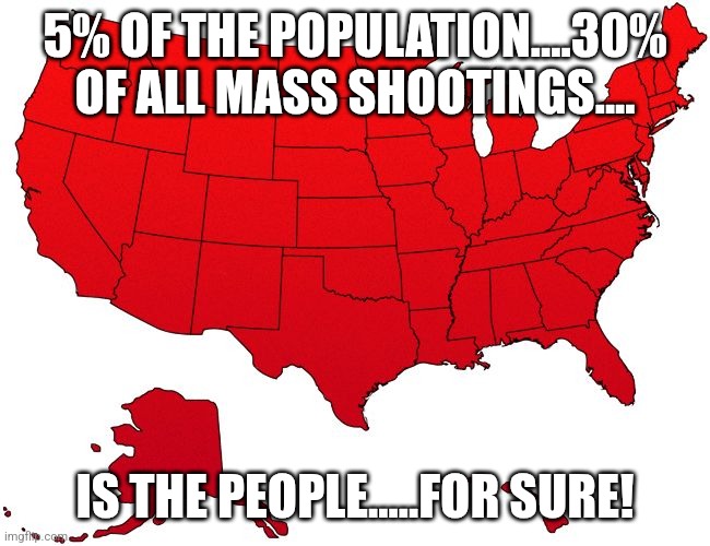 5% | 5% OF THE POPULATION....30% OF ALL MASS SHOOTINGS.... IS THE PEOPLE.....FOR SURE! | image tagged in conservative,maga,trump,gun control,mass shooting,trump sucks | made w/ Imgflip meme maker