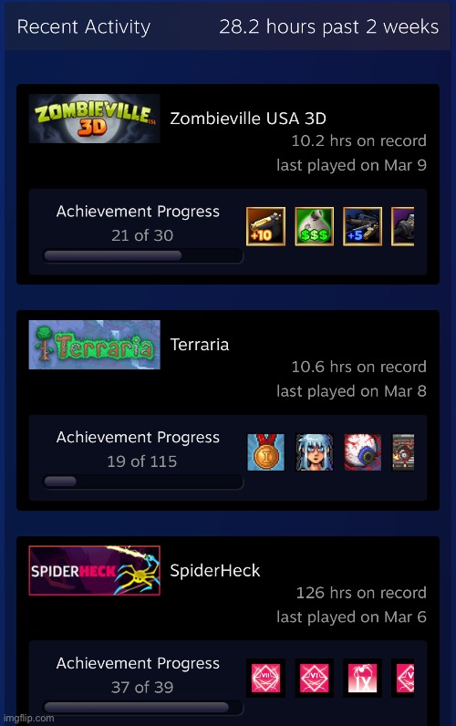 Nice to see my Steam playtime fall when I’m focusing more on Xbox at the moment | made w/ Imgflip meme maker