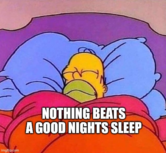 Good sleep | NOTHING BEATS A GOOD NIGHTS SLEEP | image tagged in sleep,sleeping | made w/ Imgflip meme maker