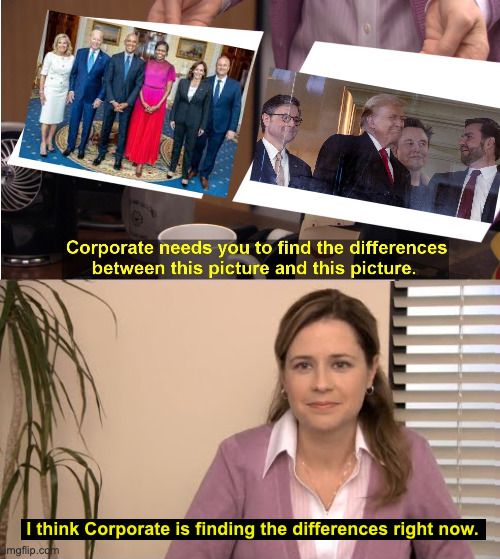 Corporate chose poorly. | I think Corporate is finding the differences right now. | image tagged in memes,they're the same picture,corporate | made w/ Imgflip meme maker