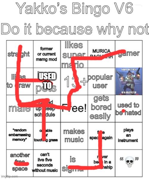 Yakko’s Bingo V6 | USED TO | image tagged in yakko s bingo v6 | made w/ Imgflip meme maker