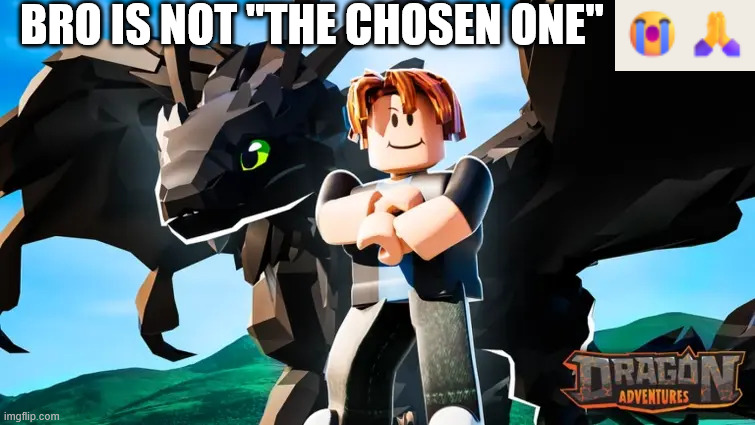 i hate the fact that this is meant to attract brain-dead children to the game | BRO IS NOT "THE CHOSEN ONE" | image tagged in dragon adventures | made w/ Imgflip meme maker