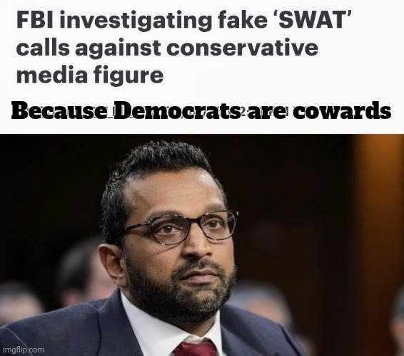 Because Democrats are cowards | made w/ Imgflip meme maker