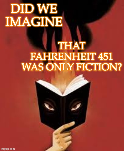 Inspirational article on data preservation attached in comments | THAT FAHRENHEIT 451
WAS ONLY FICTION? DID WE IMAGINE | image tagged in resist book burning,books,data,science fiction,politics | made w/ Imgflip meme maker