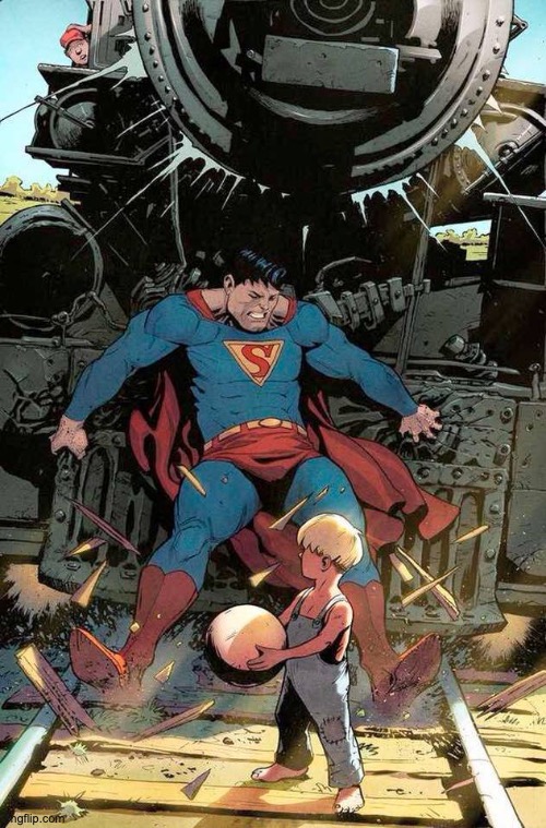 superman stopping train | image tagged in superman stopping train | made w/ Imgflip meme maker