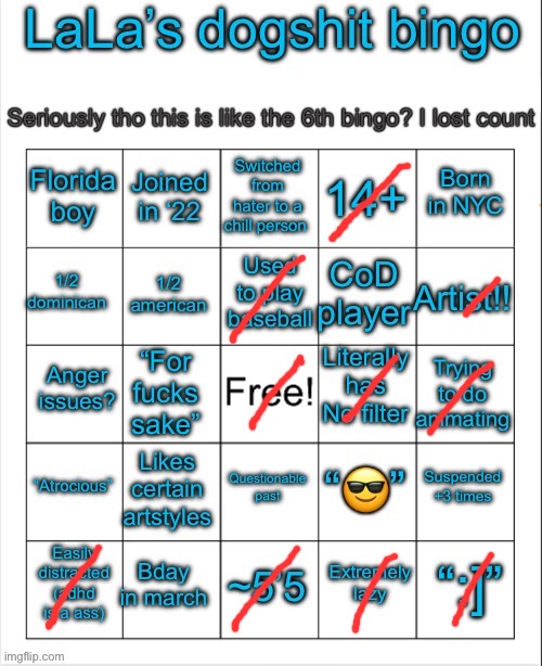 uh oki lol | image tagged in lala s bingo v6 i think idk | made w/ Imgflip meme maker