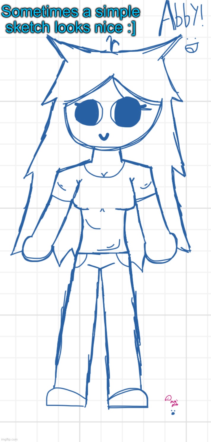 Sometimes a simple sketch looks nice :] | made w/ Imgflip meme maker