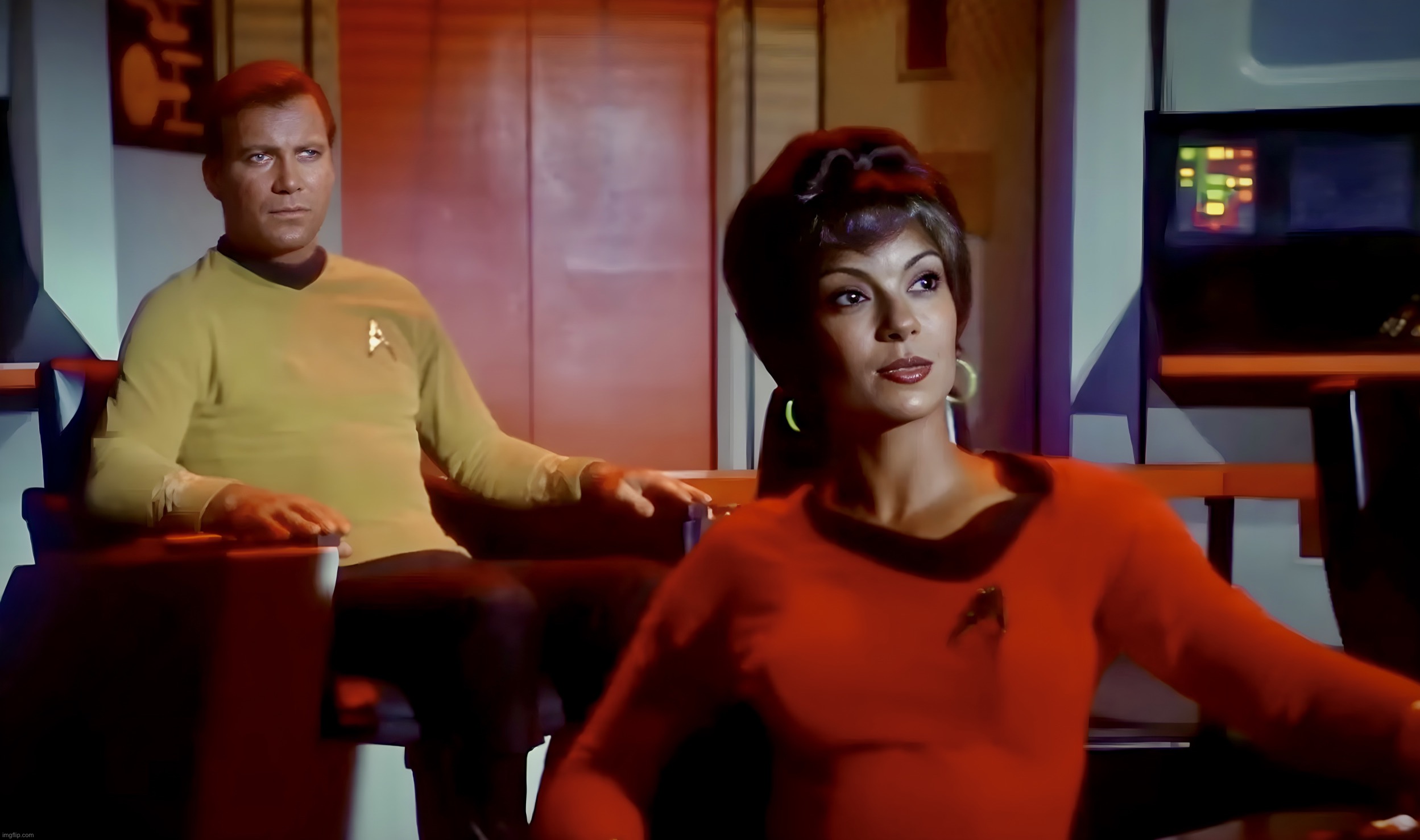 Balance of Terror | image tagged in star trek,captain kirk,memes,uhura,retro,science fiction | made w/ Imgflip meme maker