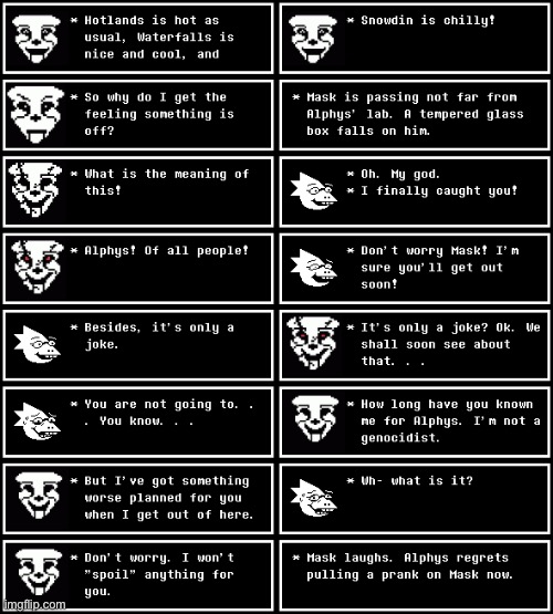 Chapter 15: Alphys hates spoilers. | made w/ Imgflip meme maker