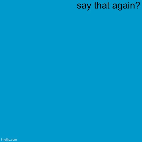 Blank Weezer blue album edit | say that again? | image tagged in blank weezer blue album edit | made w/ Imgflip meme maker