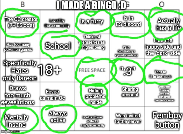 I made an ES bingo board for you guys,use the template in the image. | I MADE A BINGO :D | image tagged in es bingo board | made w/ Imgflip meme maker