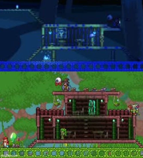 Surface Mushroom house for Truffle & comfy Master Mode Jungle Pylon house | image tagged in terraria,master mode,gaming,video games,nintendo switch,screenshots | made w/ Imgflip meme maker