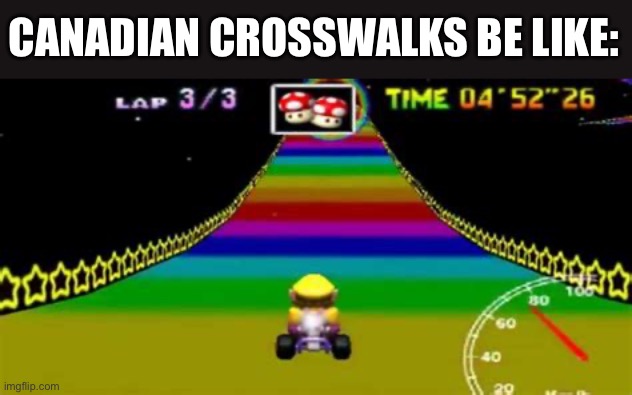 CANADIAN CROSSWALKS BE LIKE: | image tagged in dank memes,relatable,wtf,lol so funny | made w/ Imgflip meme maker