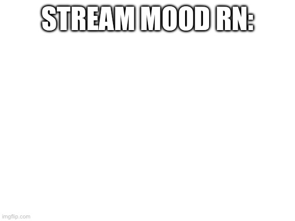 Blank White Template | STREAM MOOD RN: | image tagged in blank white template | made w/ Imgflip meme maker