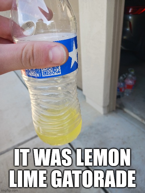 And it tasted great | IT WAS LEMON LIME GATORADE | made w/ Imgflip meme maker