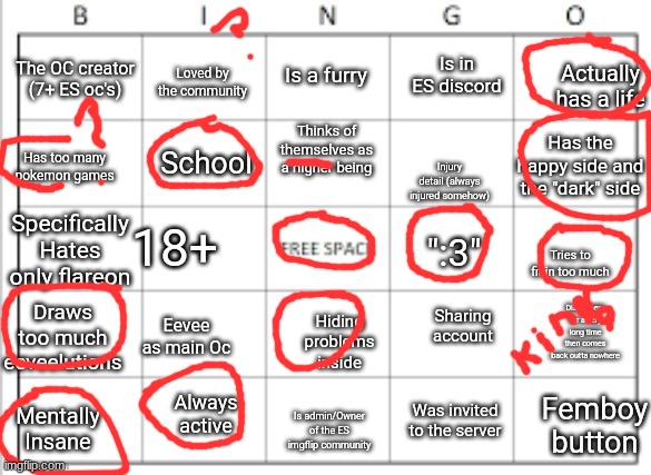 1st?:unsure 2nd?: is 5 too many? kinda: I left for 3 month cuz summer break so idk if that count | image tagged in es bingo board,spinnnnnnn | made w/ Imgflip meme maker