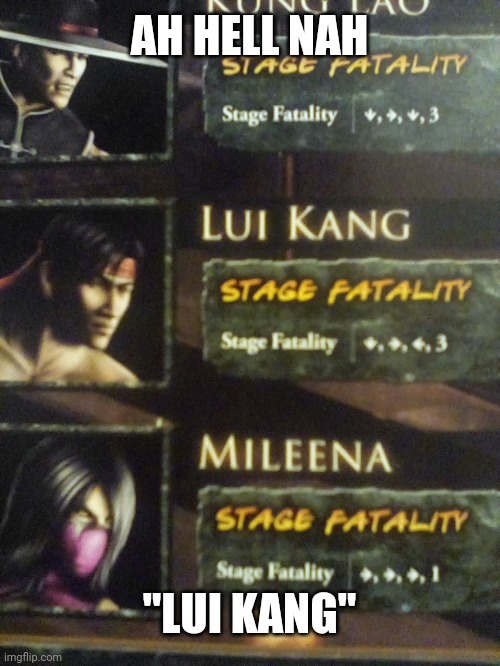 This is an official guide too smh | AH HELL NAH; "LUI KANG" | made w/ Imgflip meme maker