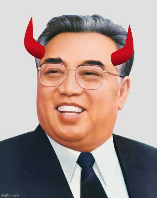 Kim Il Sung the devil | image tagged in kim il sung,communism,devil,satan | made w/ Imgflip meme maker