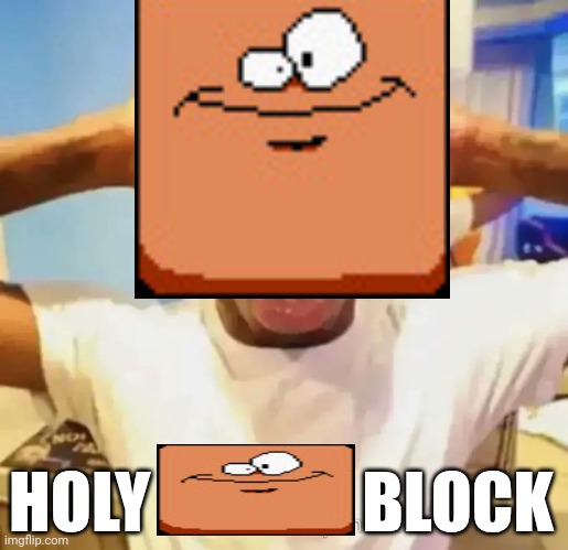 Shocked black guy | HOLY                BLOCK | image tagged in shocked black guy | made w/ Imgflip meme maker